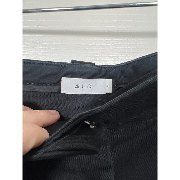 A.L.C. Seamed Trouser Pants High Rise Bootcut Flared Hem Black Womens Size 2 - Picture 4 of 7